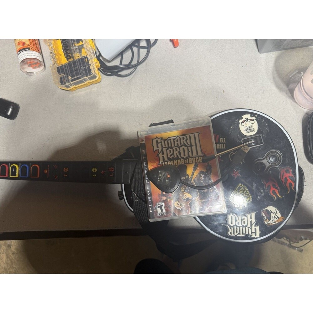 Guitar Hero 3 III PS3 Controller w/ Dongle. Untested. Missing Battery Cover!!